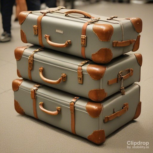 багаж, несколько чемоданов, стоящих друг на друге, разного размер и габариты багажа